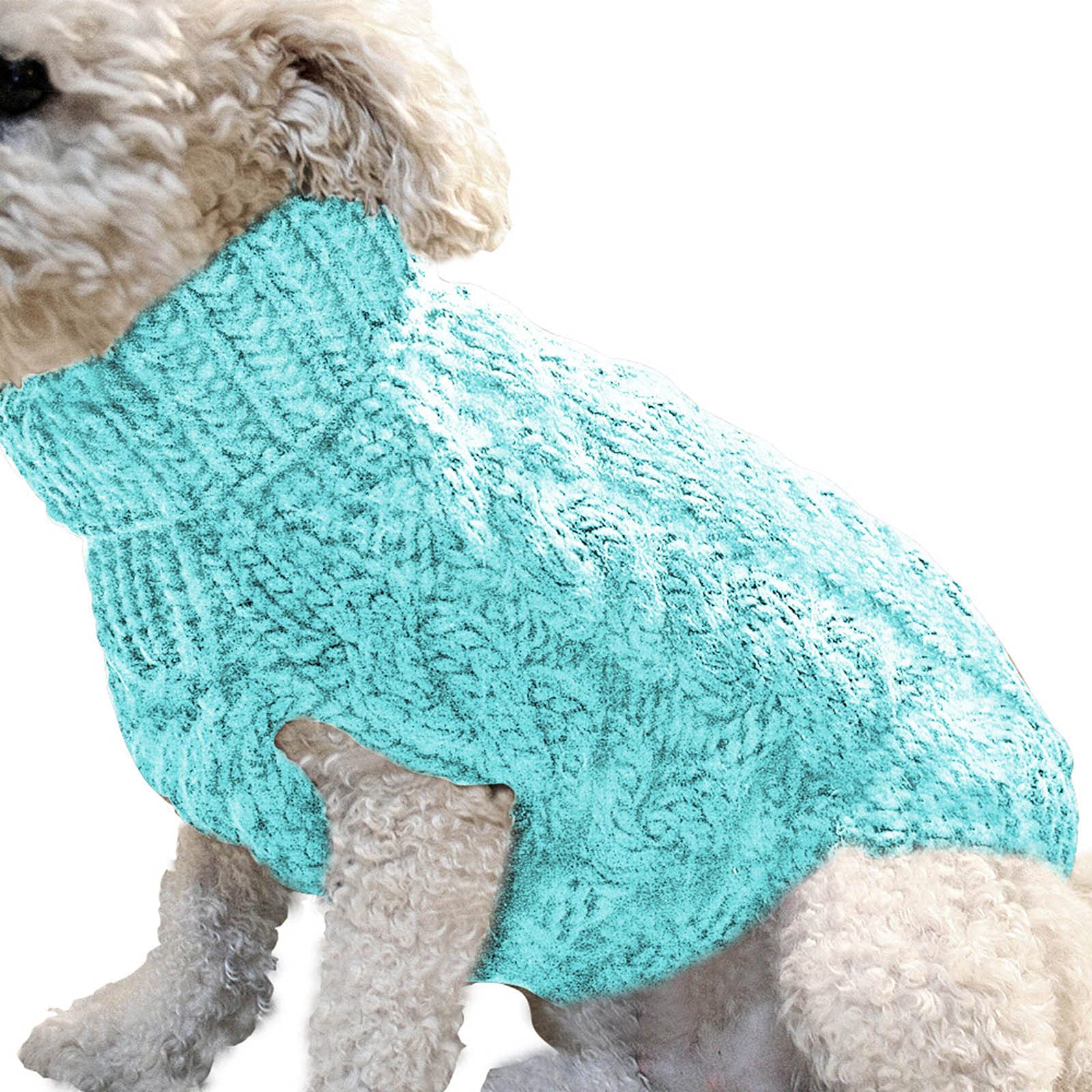 Dog Jumpers Soft Warm Outfit Dog Sweaters Warmer Thickening Pullover Knitwear Crochet Coat Clothes Puppy Cat Cold Weather Knitted Clothes for Small Medium Large Dogs (Sky Blue, XL)