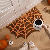 Vista 9 de Ashler - Alfombra de baño de murciélago de Halloween, alfombra de baño para decoración de Halloween, alfombras de área góticas, alfombras