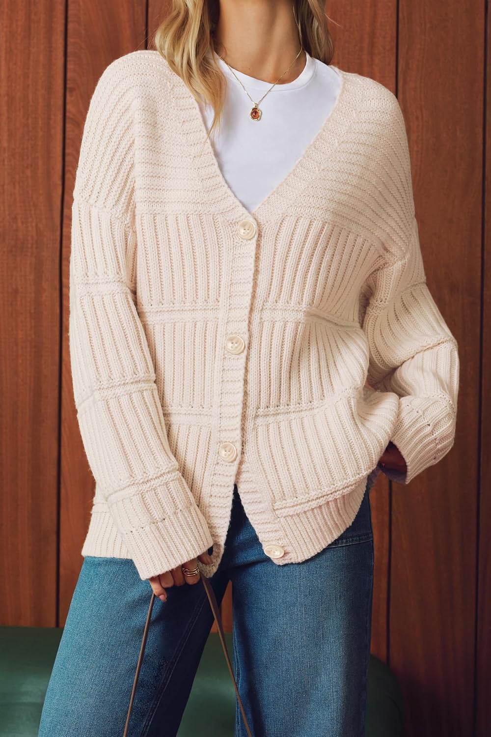 Arach&Cloz Women's Wool Blend Chunky Knit Winter Cardigan Sweaters Outfits - Image 3