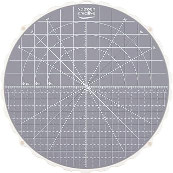 Vaessen Creative Self-Healing Cutting Mat Round Diameter 27.3 cm - Rotating Cutting Mat with Non-Slip Coating and Double-Sided Measuring Scale - for Patchwork Textiles Paper and Cake Decoration