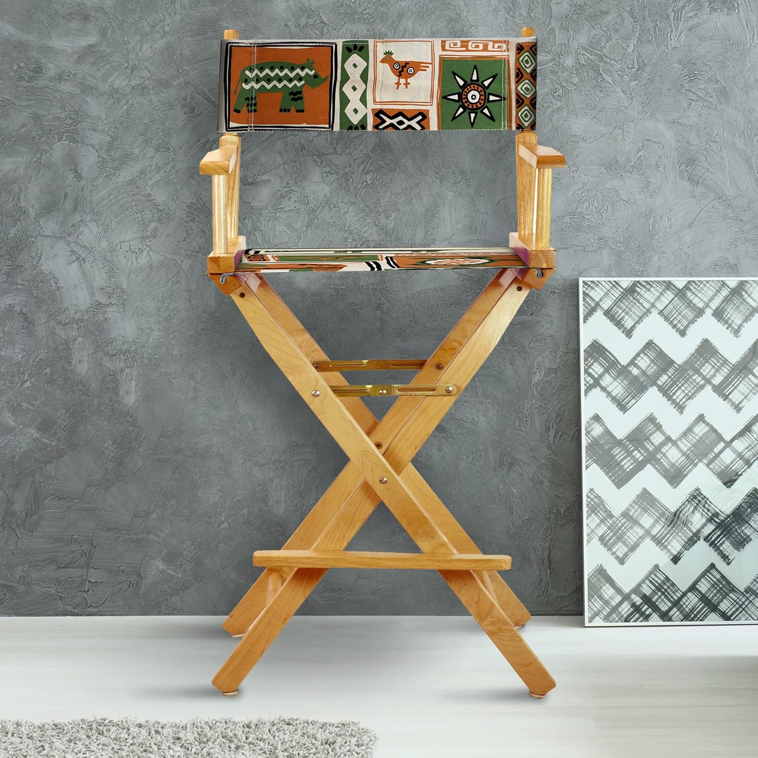 Casual Home 30" Director's Chair Natural Frame-Congo BongoNatural