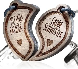 SchenkYOU Schlüsselanhänger Aus Nussbaumholz – Vorgraviert Mit „Die Kleinen Dinge“, Personalisiertes Geschenk