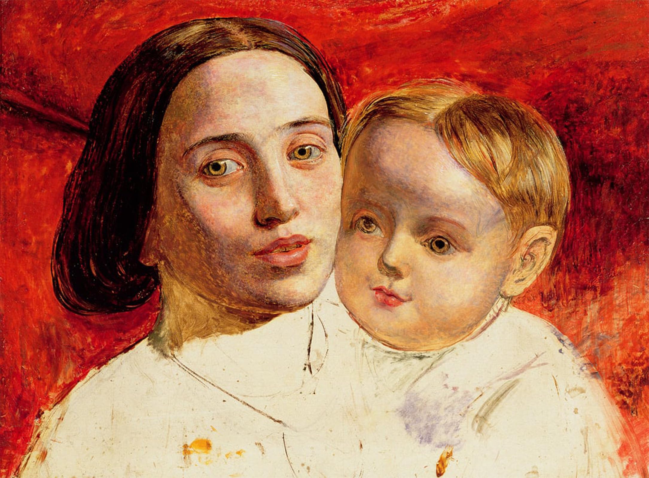 Serendipitp No Frame Retro Picture Poster Wall Art Pictures Painting The Artists Sister Mrs Sarahand Her Child By William Holman Hunt Wall Art Canvas Print For Wall Decor 60X90cm