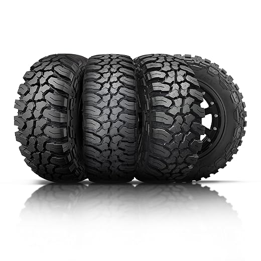 Set of 4 (FOUR) Finalist Terreno M/T LT285/70R17 121/118Q 10 Ply Load Range E SUV Light Truck Mud Terrain Tires 285/70R17 MT-Includes 3-Year Road Hazard Warranty (Tire Only)