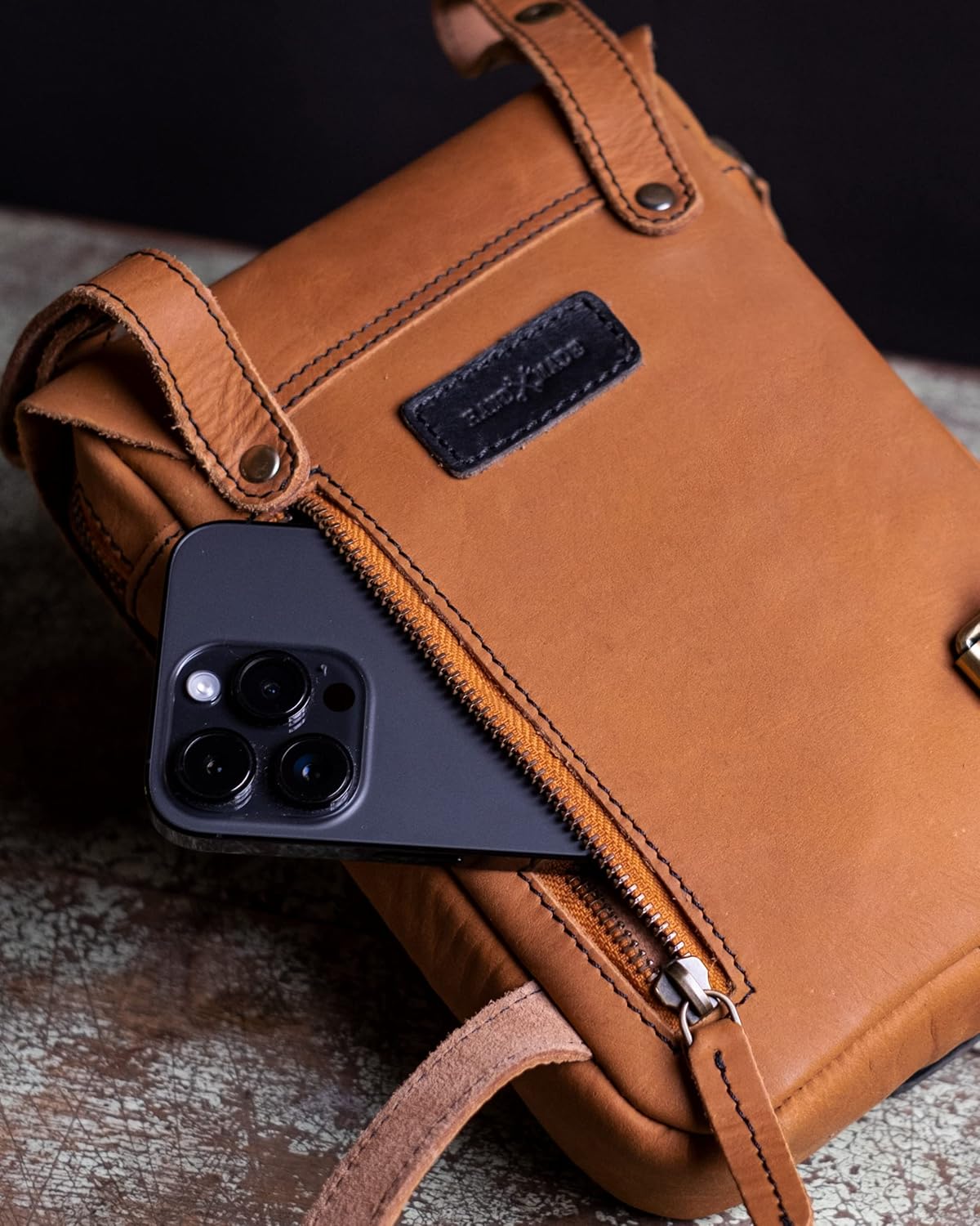 Trip Machine Company Genuine Leather Drop Leg Bag Handmade Motorcycle Waist & Thigh Fanny Pack for Riding, Travel & Everyday | Thigh Bag, Drop Leg Bag, Waist Pack, Adjustable Loop, Zippered Compartment