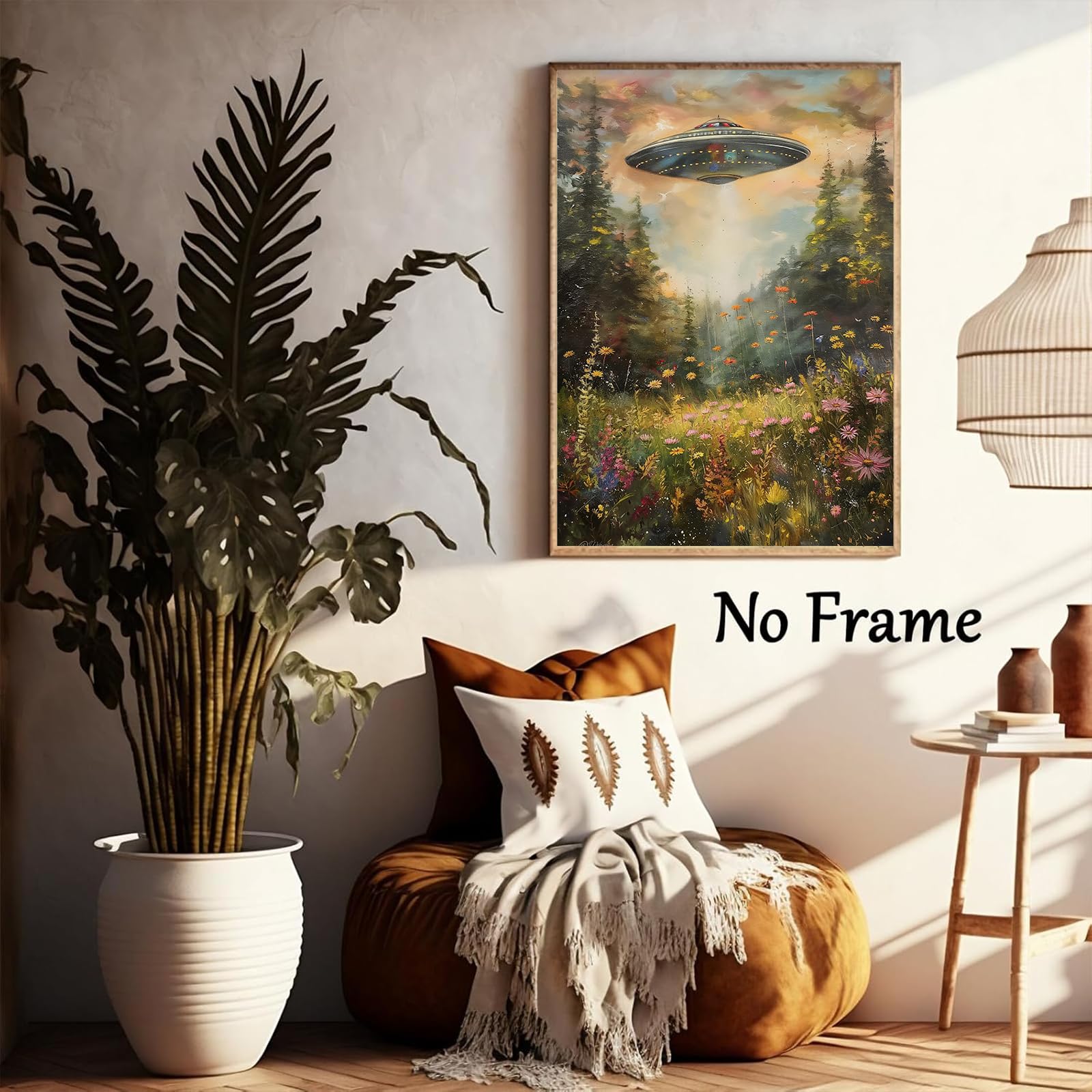 パナマレンコ「Bing II」オフセットリトグラフ　UFO インテリア　アート Amazon.com: Vintage Ufo Canvas Wall Art Alien Abduction Poster