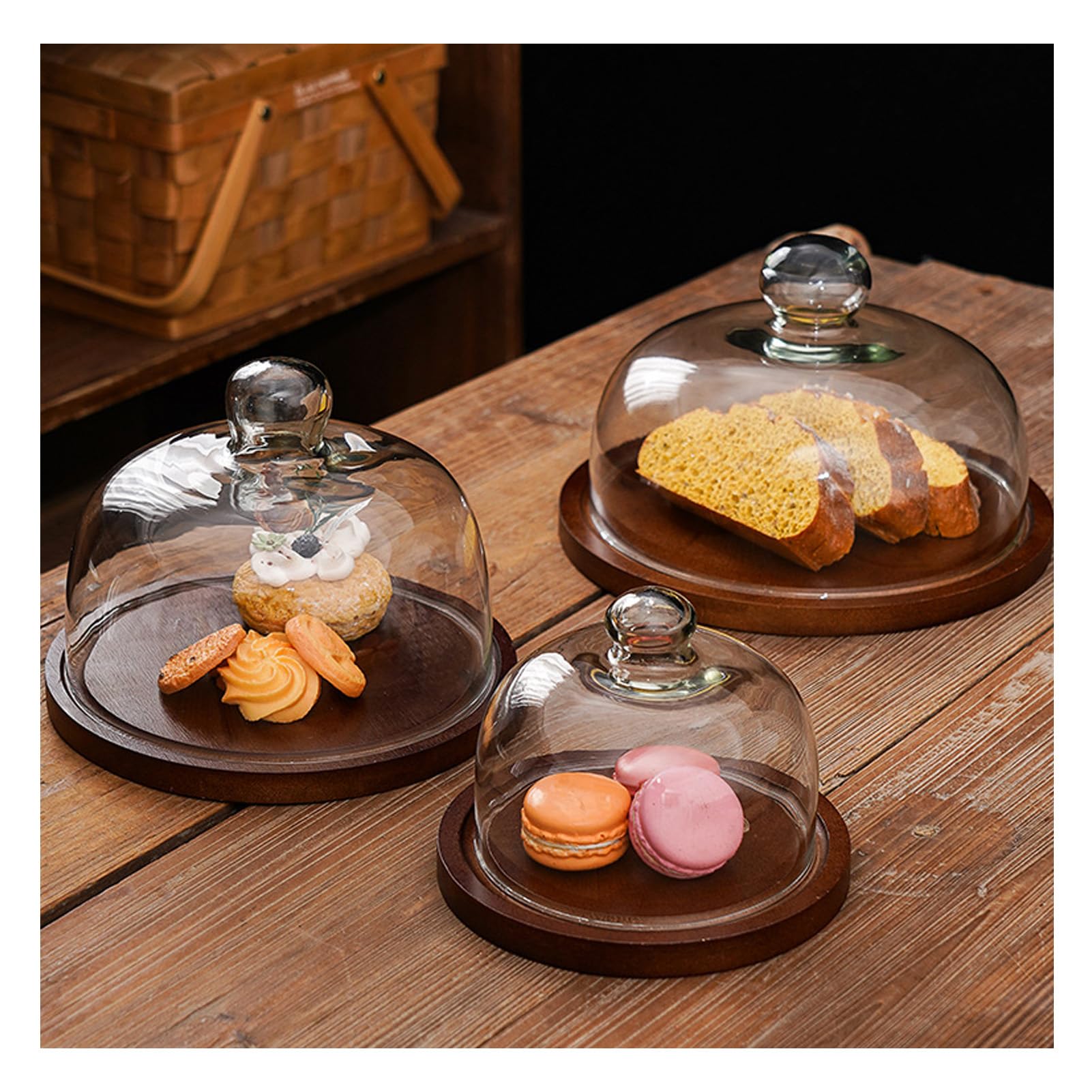 Soporte para Tarta con Tapa, Bandeja para Tarta, Bandeja para Mostrar Galletas Y Dulces, Bandeja para Queso, Bandeja para Servir Postres Y Aperitivos/15.5Cm