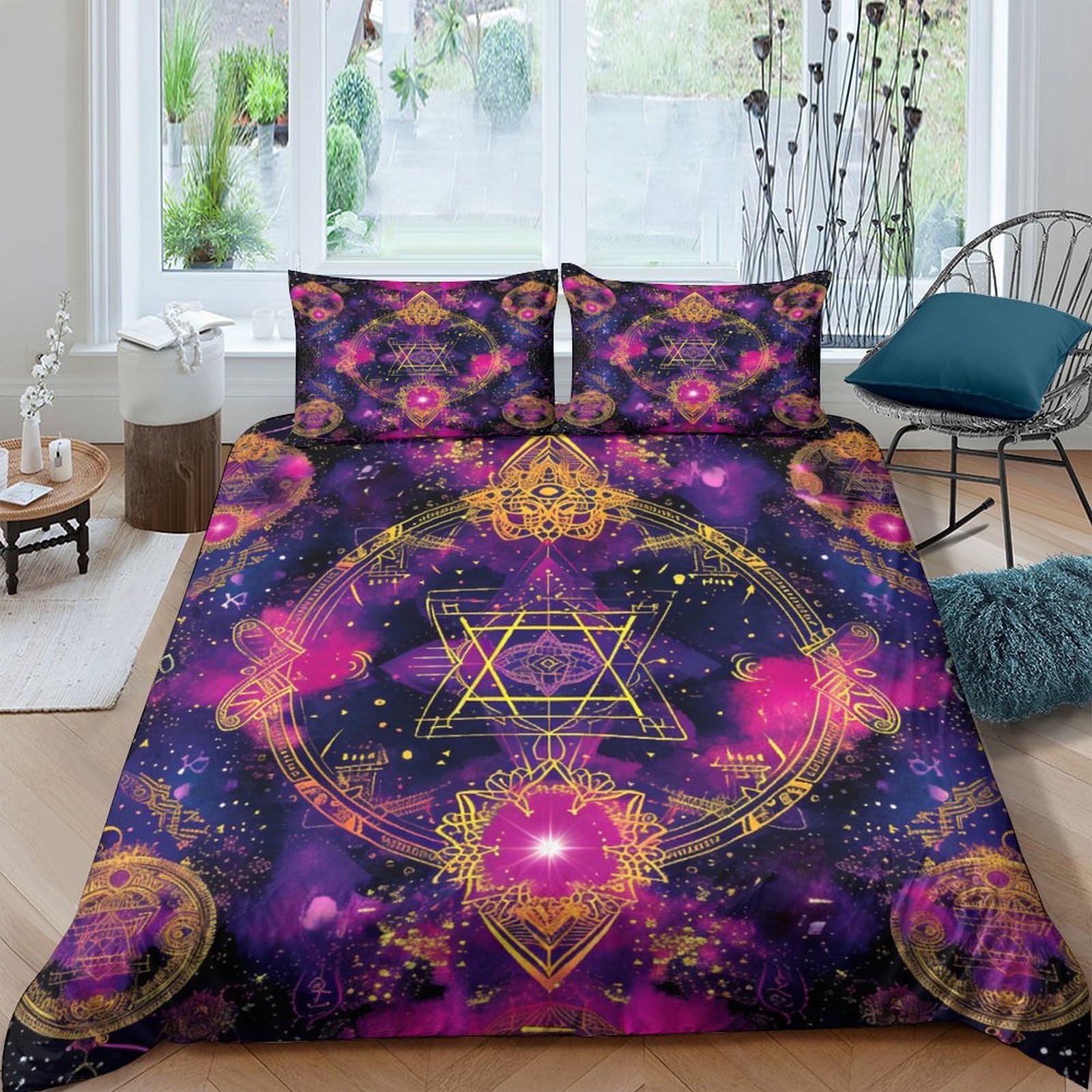 BARDYS Mandala Duvet Cover Comforter Covers 3D Printed Bohemian Quilt Cover for Boys Girls with Pillow Cases Bedding Set Soft Microfiber with Zipper Closure 3 Pieces King（220x240cm）
