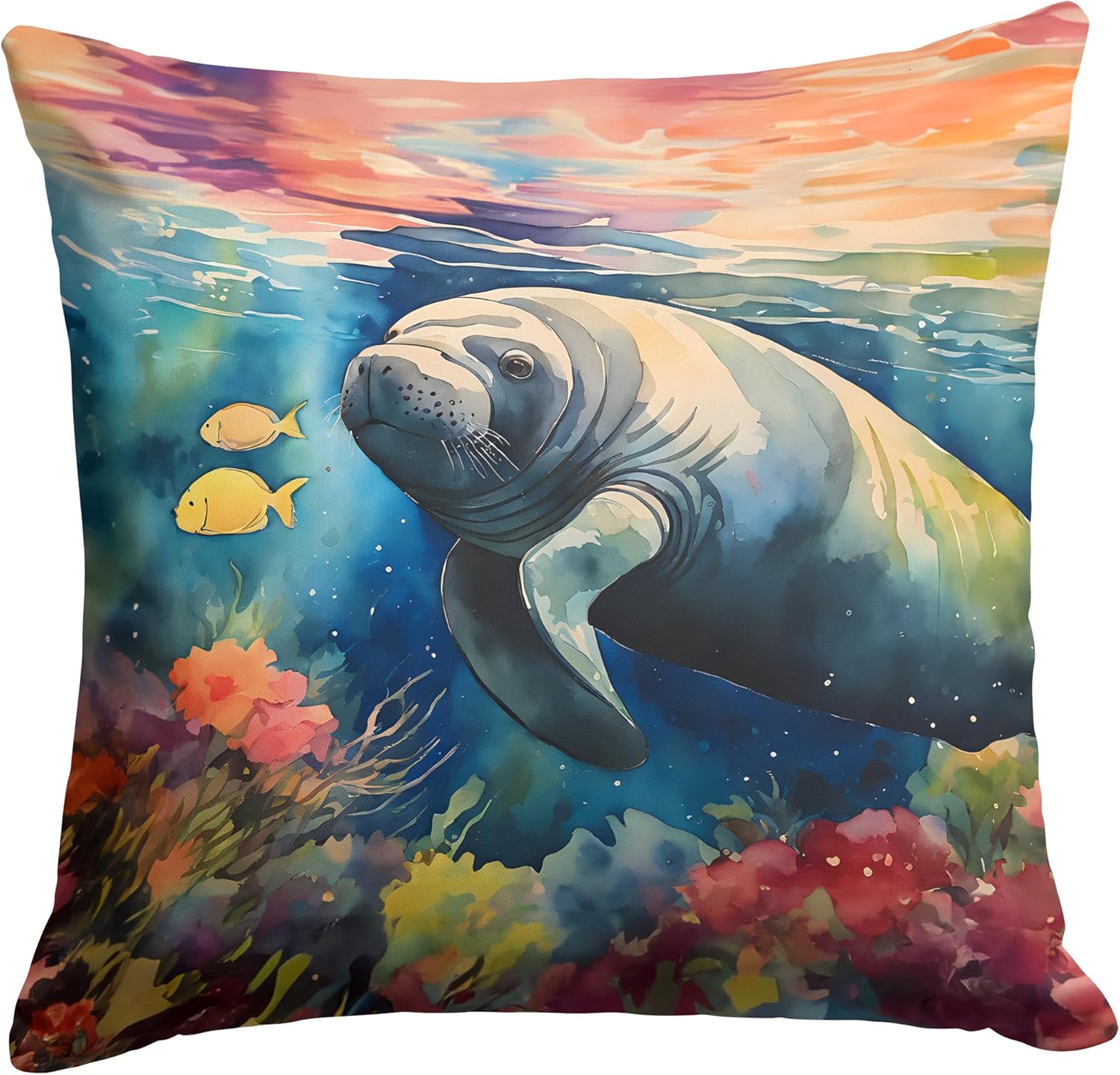 Caroline's Treasures Flamingo Throw Pillow Machine Washable, Indoor Outdoor Decorative Pillow for Couch, Bed or Patio, 18Hx18W