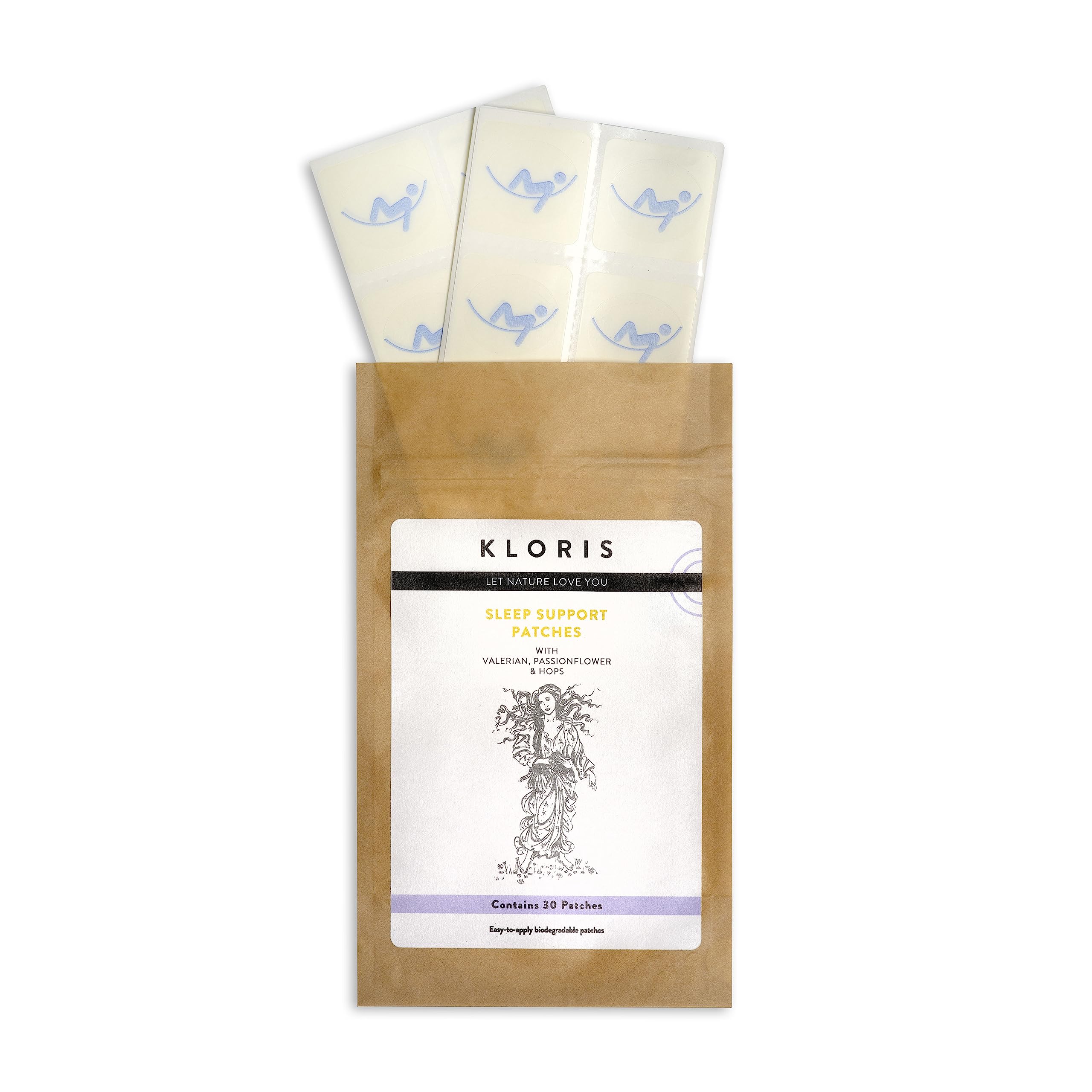 KLORISSleep Patches (30 Pack) - with Hemp, Valerian, Passionflower & Hops. Better Sleep - Naturally.