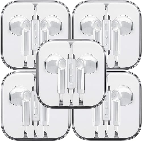 Auriculares con cable con micrófono, Boost+ Premium Earphones Control de Volumen Barra deslizante con puerto de 0.138 in para PC, tabletas y