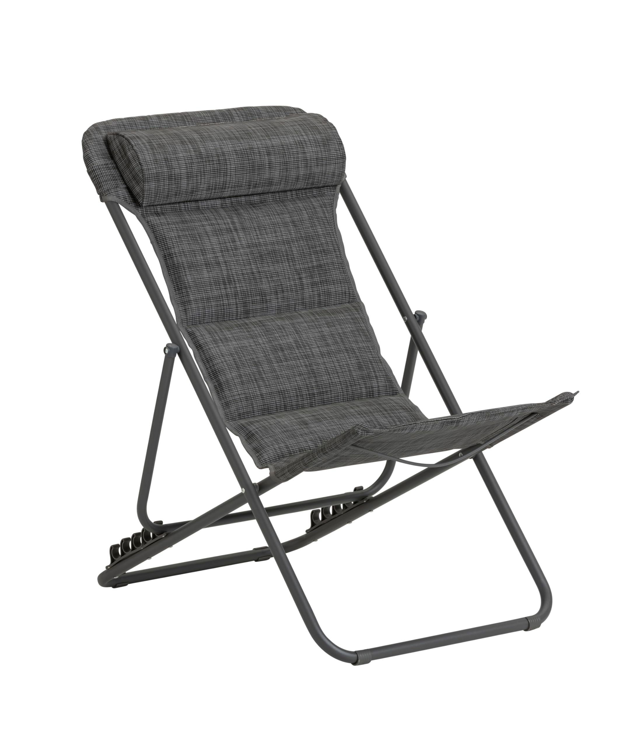 Dehner Gartenliege Campingstuhl Gartenliege Campingstuhl Ibiza, 87 x 62 x 76 cm, klappbar, Kopfpolster, Stahl/Textilene/Polyester