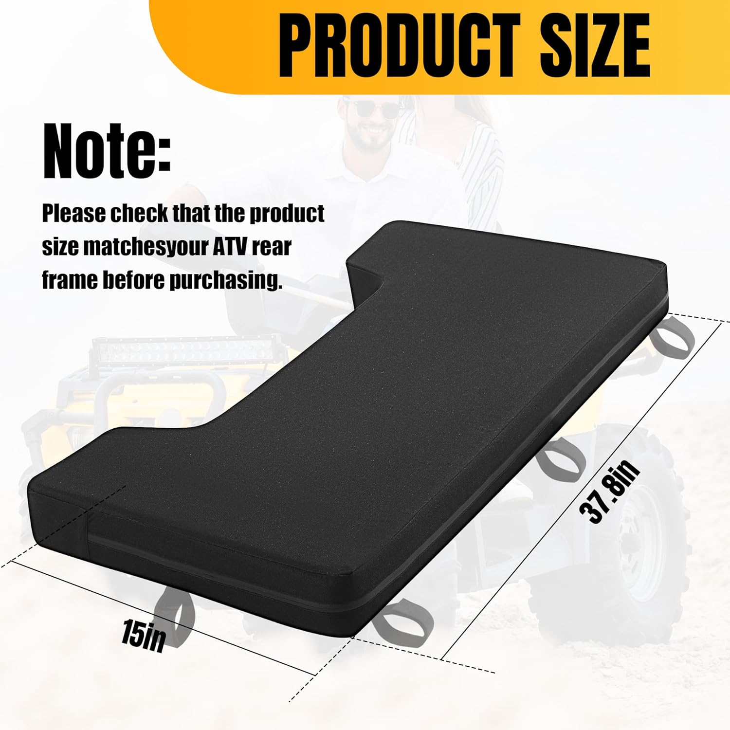 ROYALAY ATV Seats for Passengers, Universal ATV Rack Pad, Four Wheeler Back Rack Seat, Shock Absorption Water-Resistant for Long Rides, Four Wheeler Accessories
