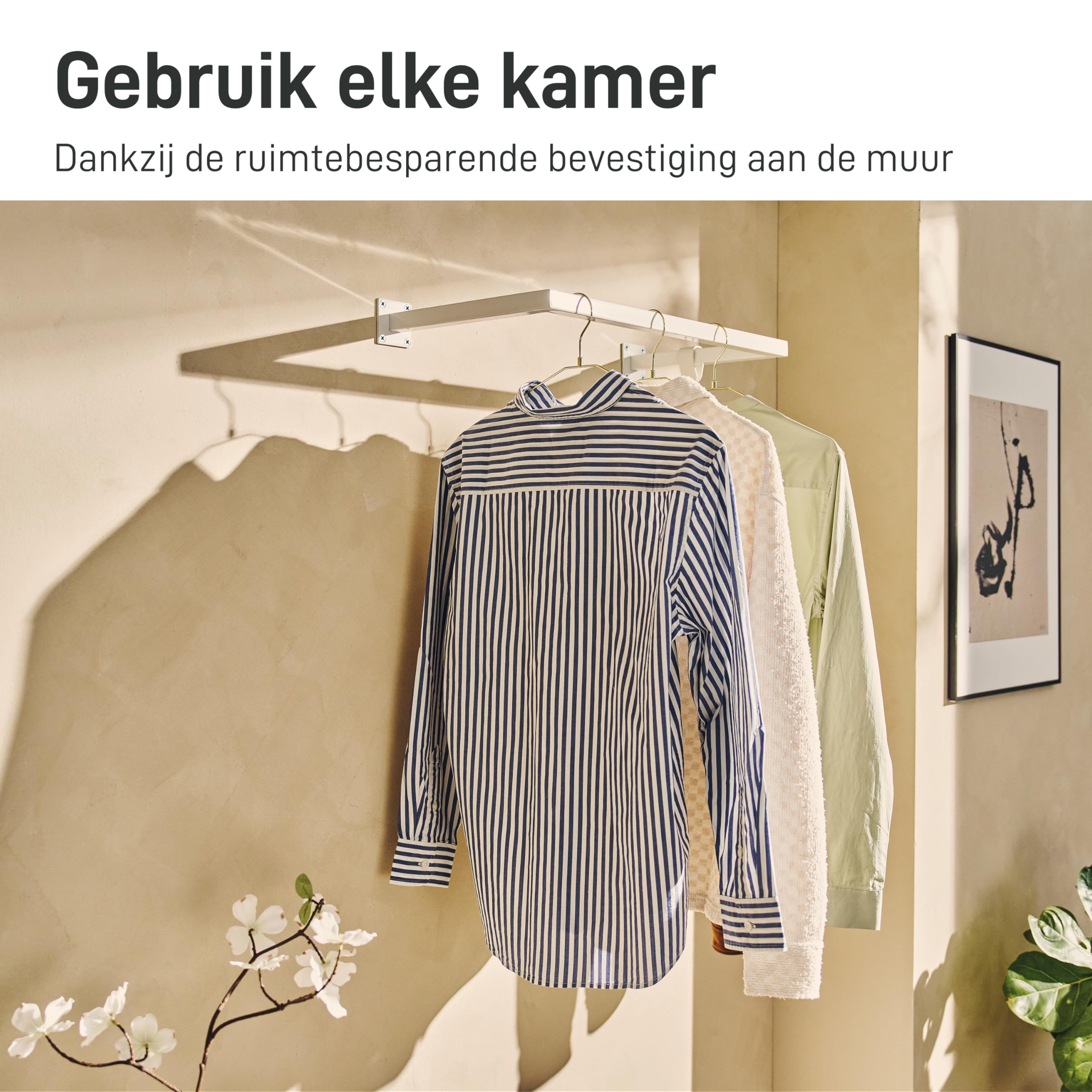 1x Natural Goods Berlin 1 x kledingrek Pipe Gard Stand | gietijzeren garderobe vrijstaand stabiel industriële vintage zwarte kledingstang mobiel | waterbuizen fitting DIY (B100 cm * H150 cm