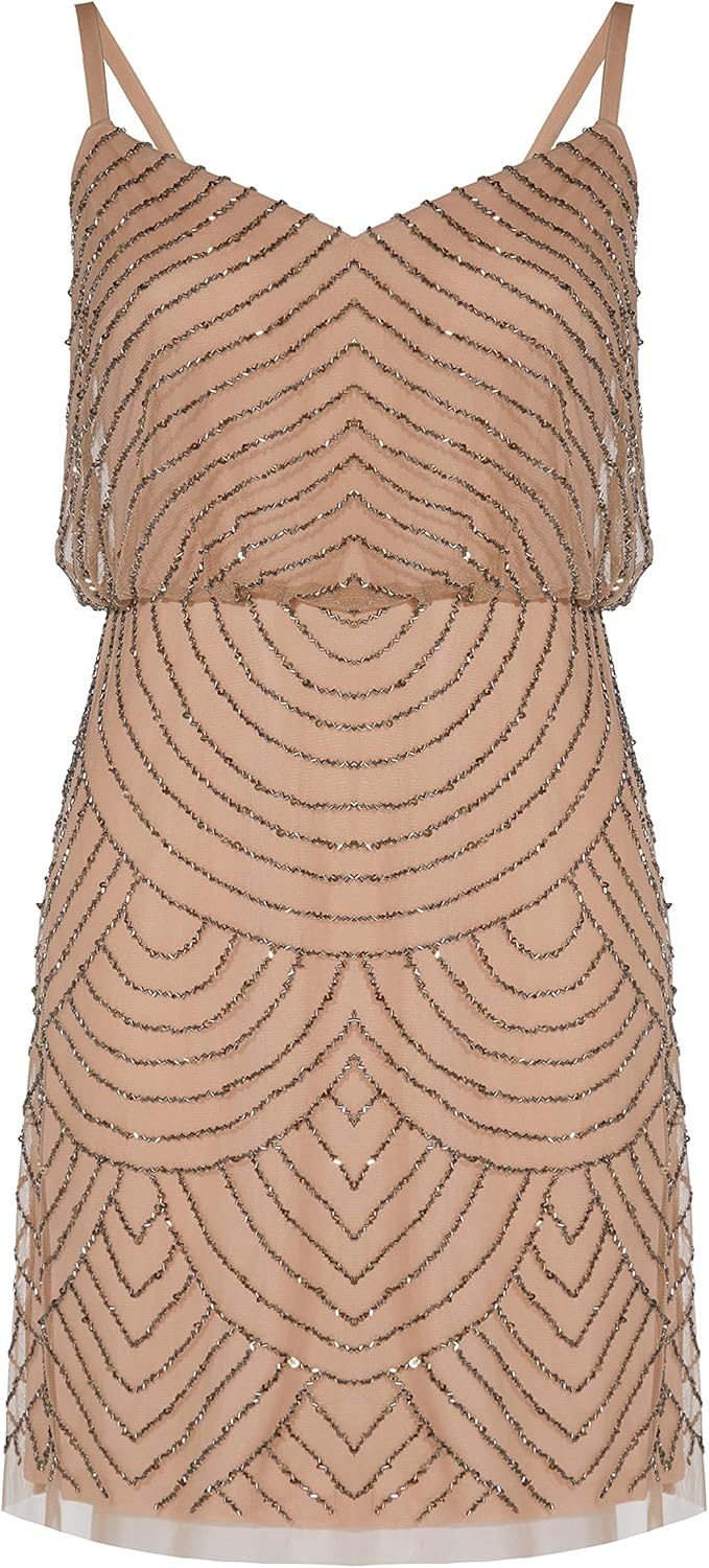 Adrianna Papell Women's Short Blouson Beaded Cocktail Dress - Image 8