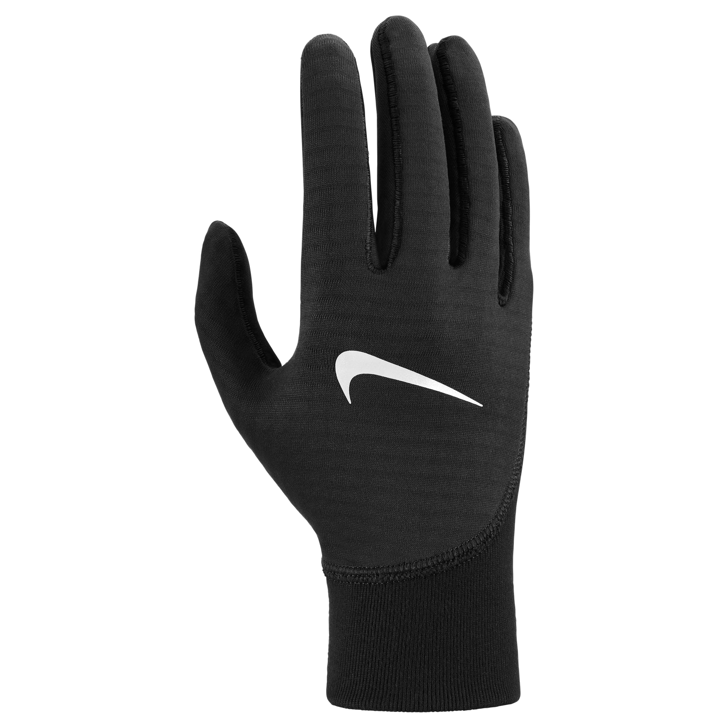 Nike Men's Therma-Fit Pacer Sphere Midweight Running Gloves, Winter Training Gloves, Warm, Black/Black/Silver, XL