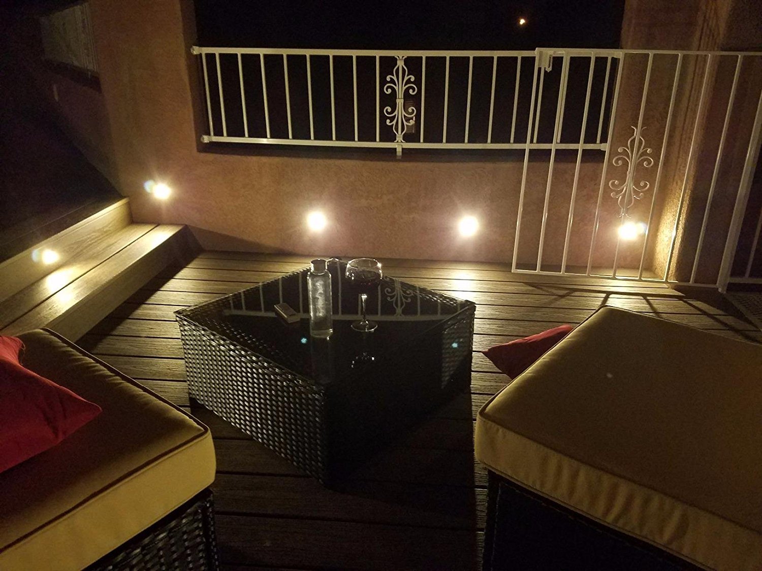 10er Set LED Bodeneinbaustrahler Außen IP67 Wasserdicht 12V 1W Edelstahl, Warmweiß 2800-3200K Terrassenbeleuchtung Bodenleuchten für Garten Terrasse Treppen Auffahrt [Inkl. Netzteil]