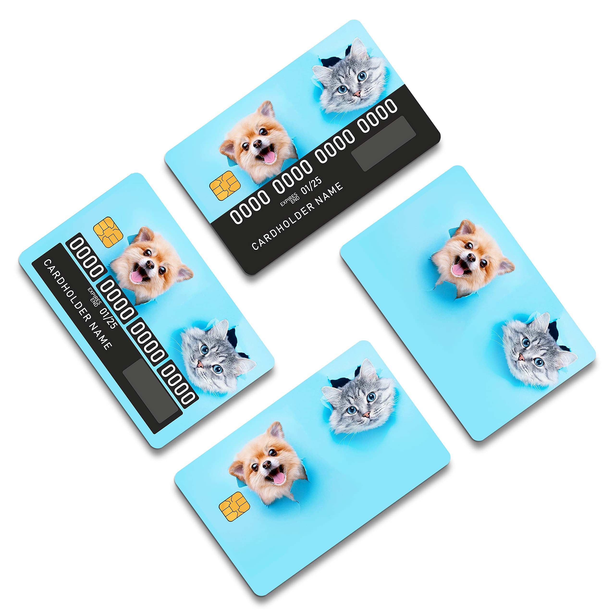 Amazon.com: Cute Cat and Dog Card Sticker Skin (4 Pcs/1 Set) - Vinyl Sticker  for Transportation, Key Card, Debit Card, Credit Card Skin - Personalized  Covering - Extra Slim, No Bubble, Waterproof
