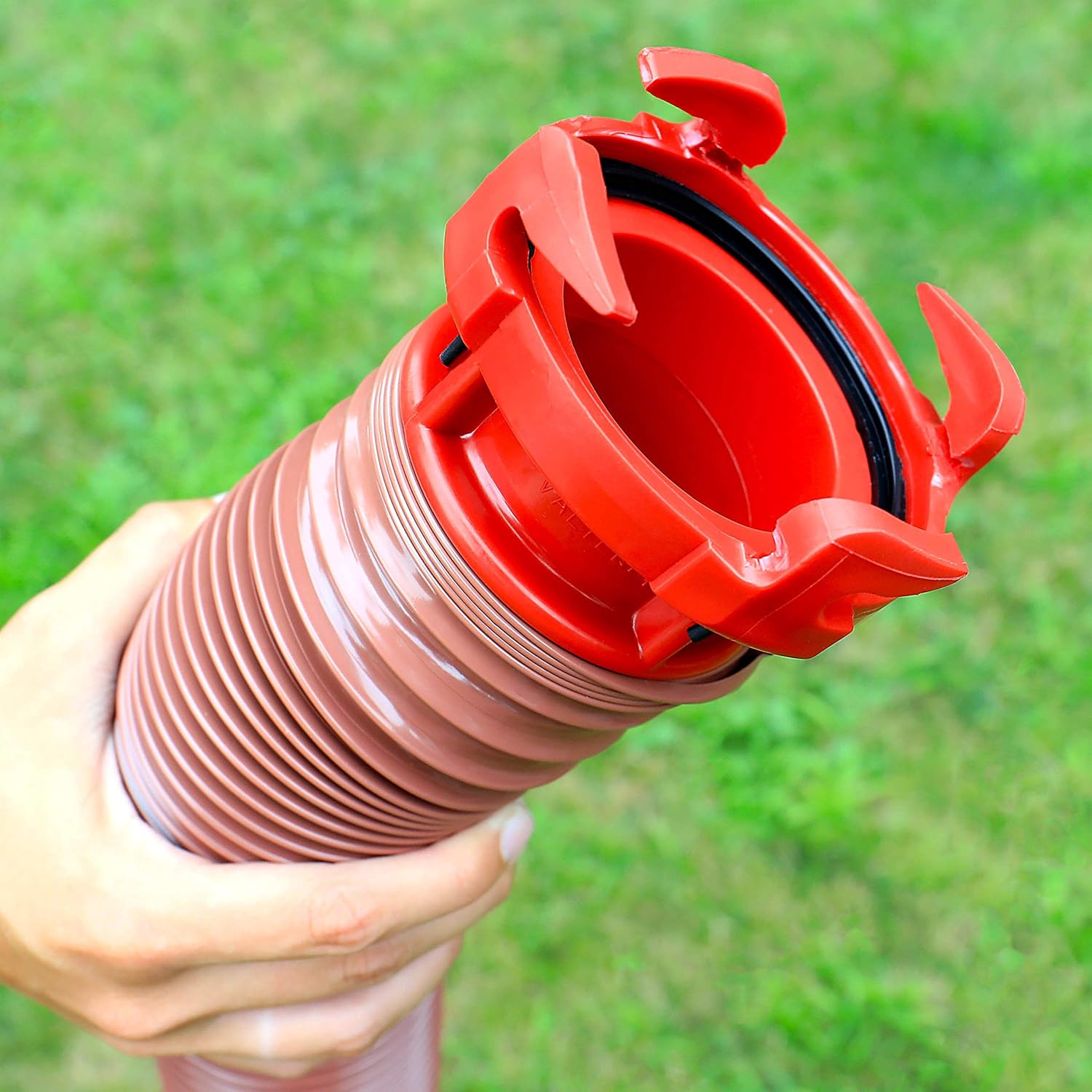 Valterra F02-3101 RV Drain Hose Connection EZ Coupler Valve Adapter , Red