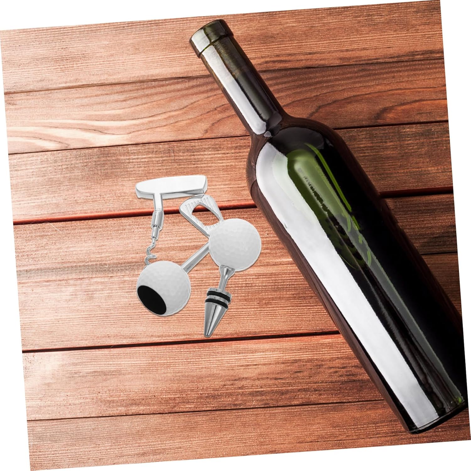 1 Set Golf Shaped Manual Wine Bottle Opener with Wine Stopper Unique Corkscrew Beer Bottle Opener for Parties and Home Bars for Golf Enthusiasts