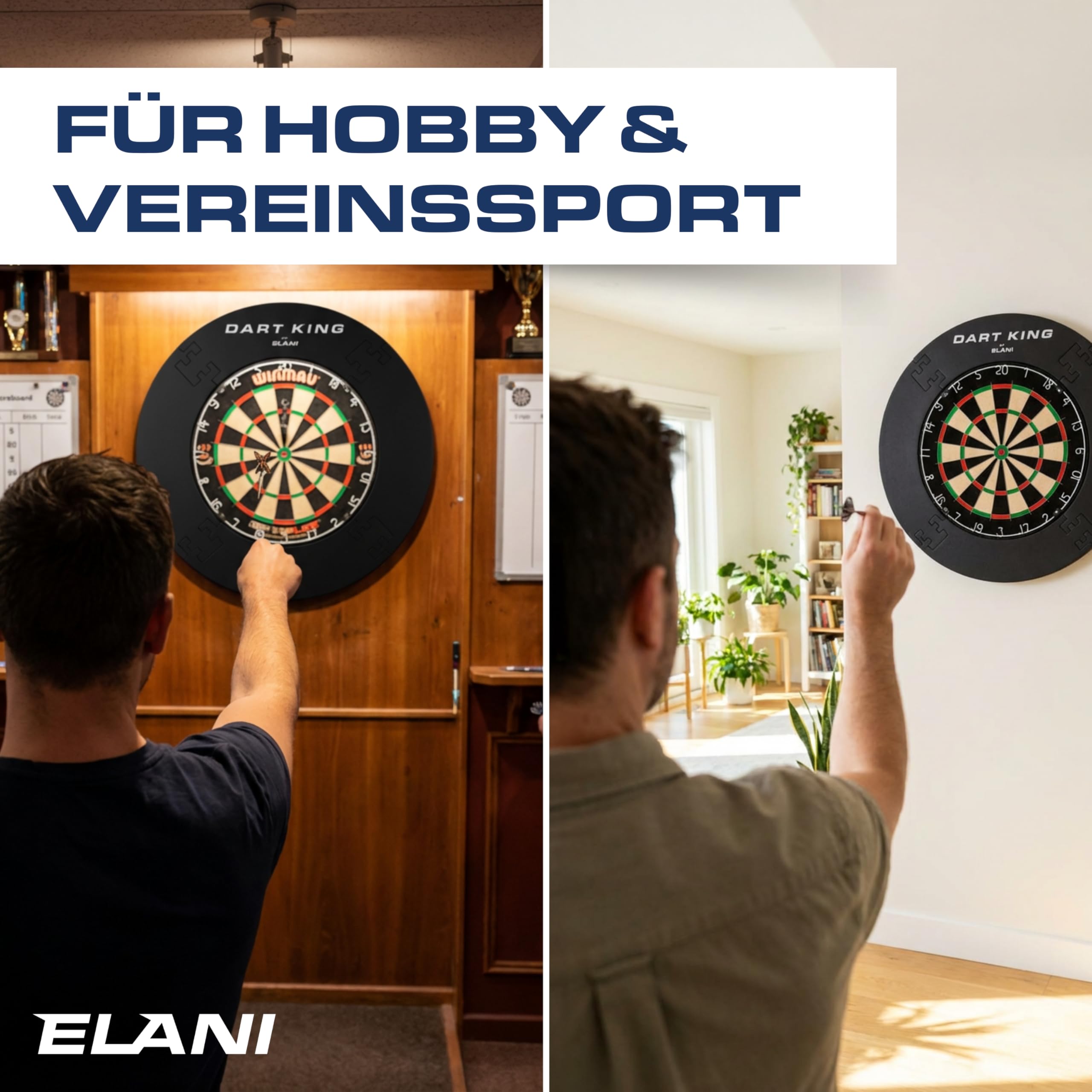 ELANI – Schutzring Dart Surround inkl. Abwurflinie für alle Scheiben- optimaler Schutz von Wand, Dartpfeil und Flight – Dartboard surround Dartscheibe Schutzring–Wandschutz Dartscheibe, Dart catchring