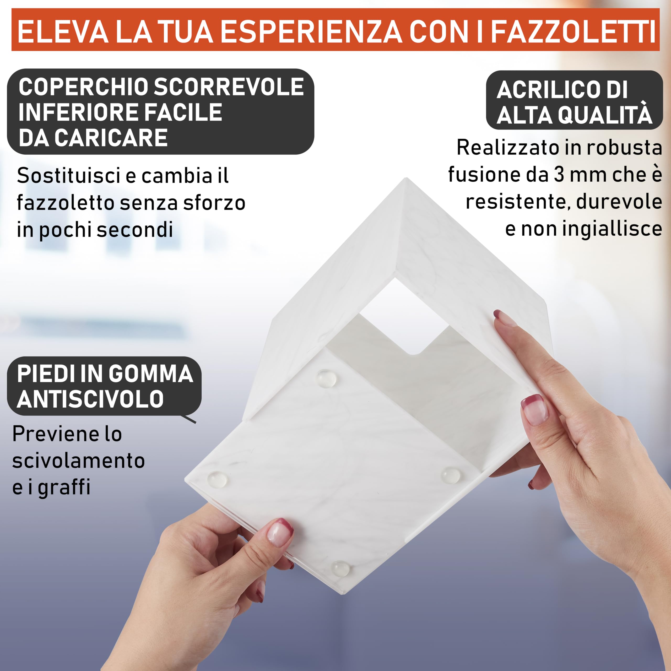 Porta Fazzoletti In Acrilico, Dispenser Trasparente Per Fazzoletti Tovaglioli E Fogli Per Asciugatrice Copertura Perfetta Per Scrivanie Piani~p113889504