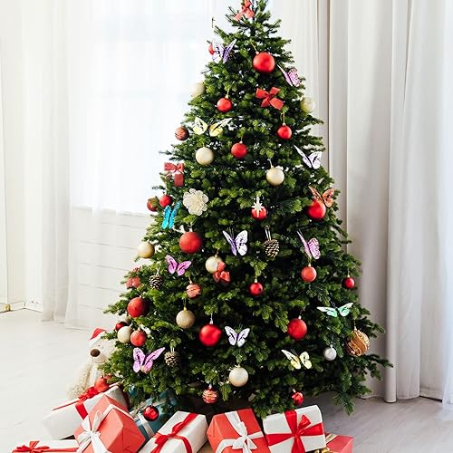 Miniatura 23 de Ysleen Juego de 12 mariposas monarca de Halloween, mariposas artificiales, púas de plumas con alambre para manualidades, flores falsas, suministros