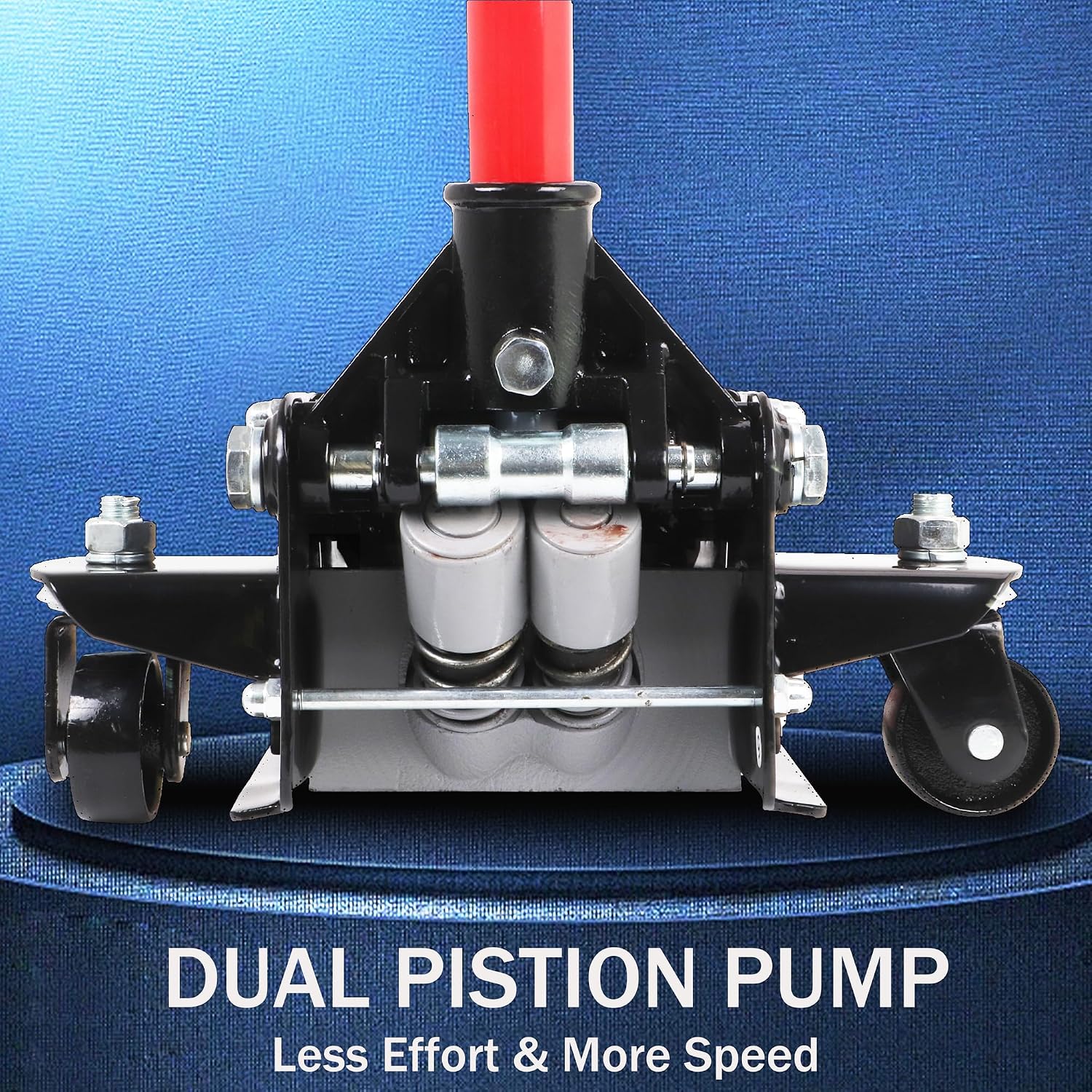 Floor Jack, Low Profile 4 Tons Jack, Heavy Duty Dual Pump Hydraulic Car Lift with 360 Degree Swivel casters