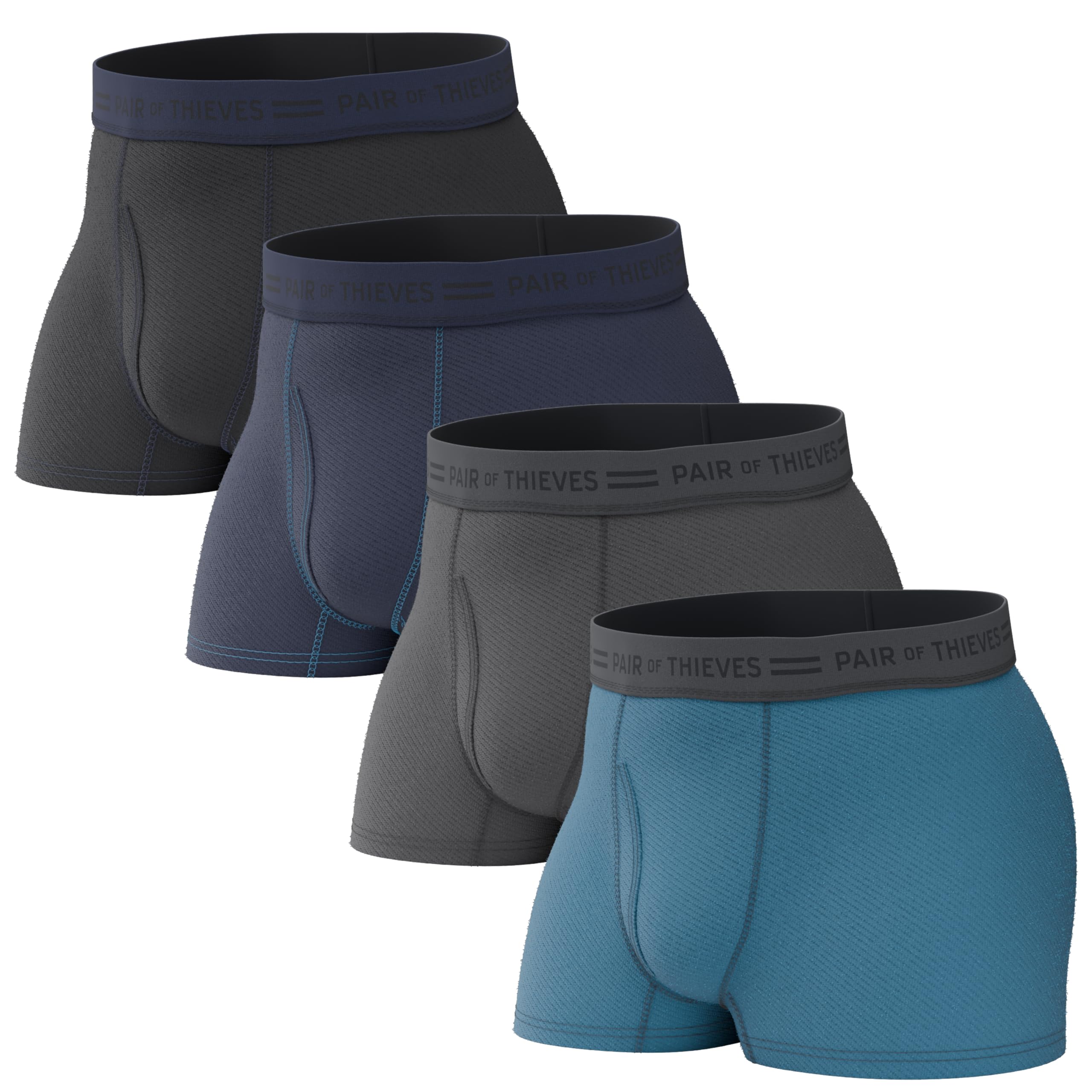 Pair of Thieves Soft Cotton Mens Trunks Underwear Pack (4 Pack) - Tagless Mens Underwear Trunks