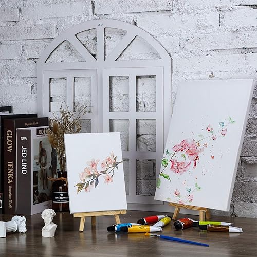 Miniatura 3 de Hestya 12 piezas de lienzos pequeños estirados surtidos para dibujo, lienzo cuadrado para manualidades de Navidad (4 x 6 pulgadas, 5 x 7 pulgadas, 8