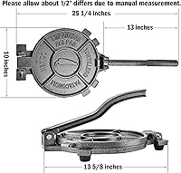 Vista 4 de Prensa para tortillas ARC de 10.4" Incluye 100 piezas de papel de pergamino, preparador de tortillas de hierro fundido, negro gris