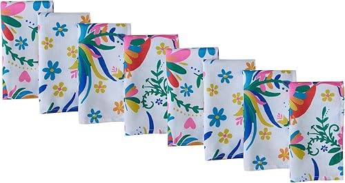 Newbridge Otomi - Mantel de tela con estampado de pájaros resistente a las manchas, arte popular mexicano, resistente al agua y a las arrugas, para Newbridge Otomi - Mantel de tela con estampado de pájaros resistente a las manchas, arte popular mexicano, resistente al agua y a las arrugas, para