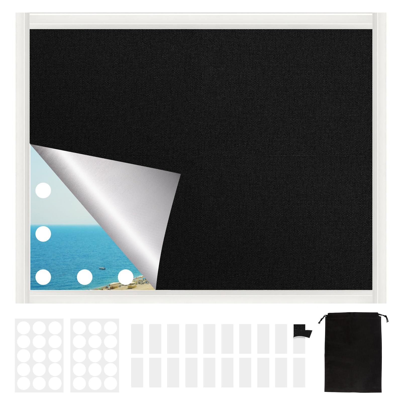 Always4u 100% Tenda Oscurante, Doppia Tenda Termica Isolante Anti