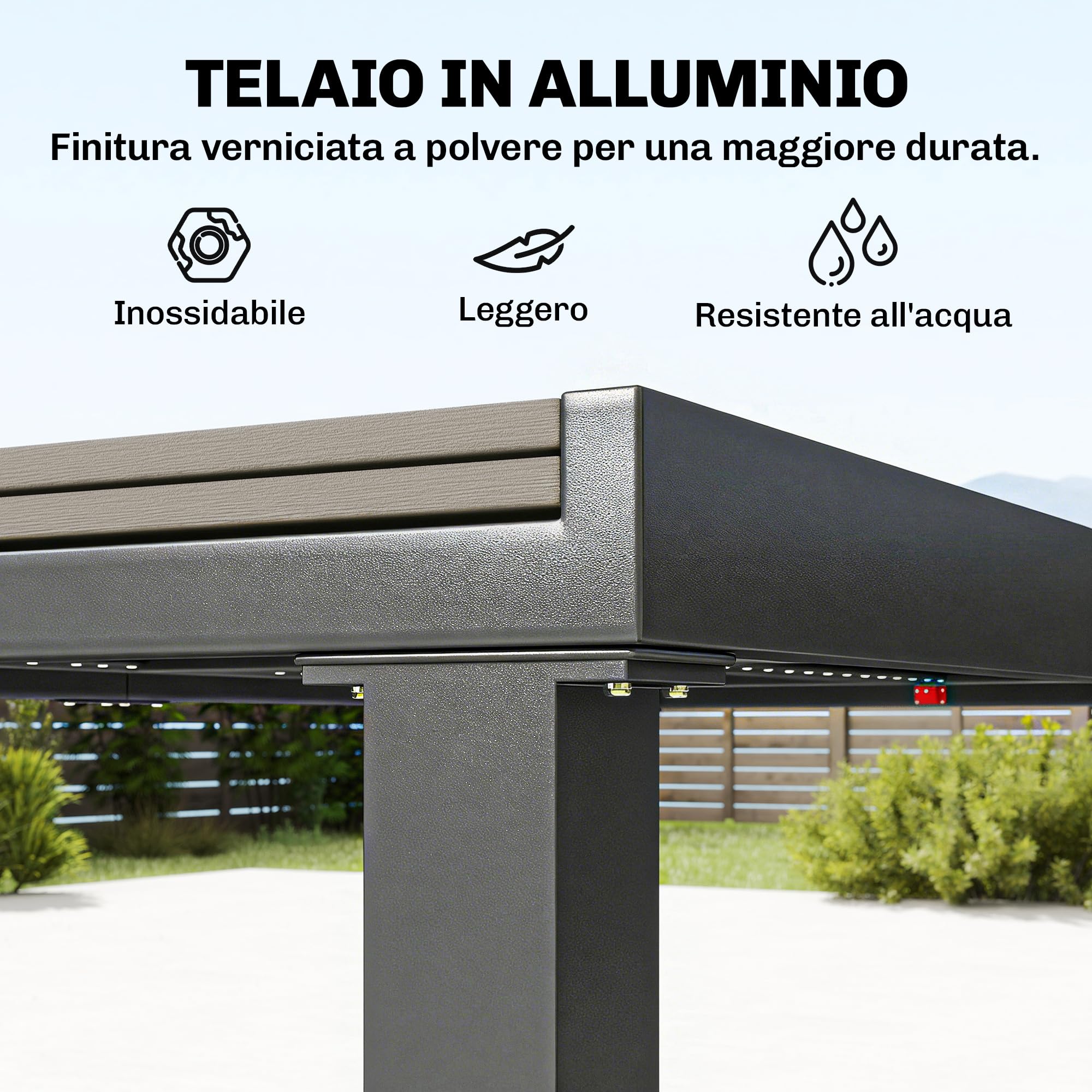 Outsunny Set Tavolo e Sedie da Giardino 9 Pezzi Pranzo Allungabile Grigio | Piano in Plastica-Legno, 8 Sedie a Doghe, Struttura in Alluminio, per Terrazza Balcone