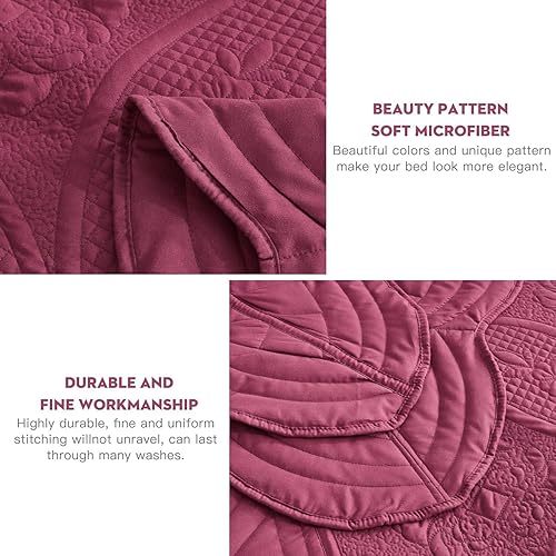 Miniatura 4 de Colcha de gran tamaño, funda de cama tamaño King, juego de colcha moderno y contemporáneo, costuras reales, reversible, ligero, 5 piezas, color