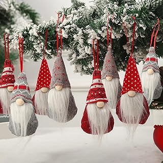 Northogo 8Pcs Christmas Tree Hanging Ornaments - Gnomes, Decorations for Christmas Holiday Party - 16 x 7cm