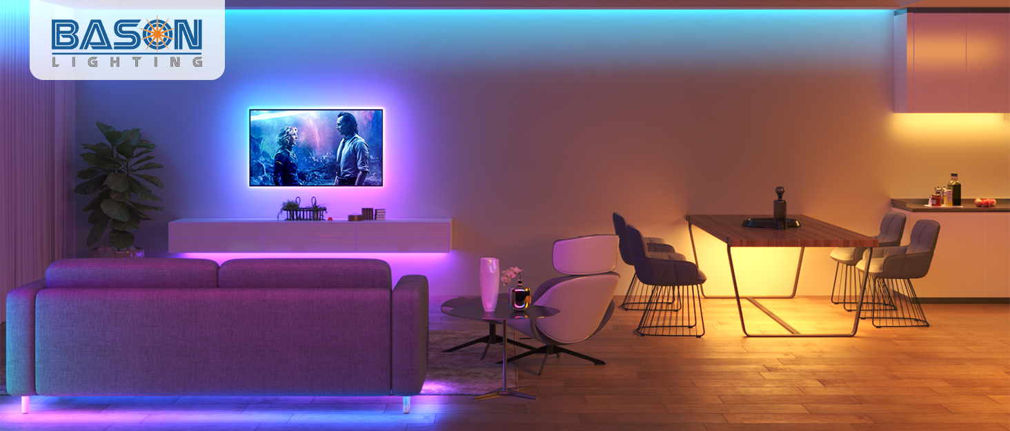 Image of BASON LIGHTING TV Backlight, Smart Led Strip Lights for 55-65 inch TV, Bluetooth APP & Remote Control, Music Sync TV Lights, USB TV LED Backlight for Gaming, Movie & Home Theater Setup