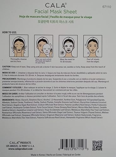 Miniatura 2 de Cala Hojas de máscara de esencia de árbol de té, 5 unidades, 5 unidades