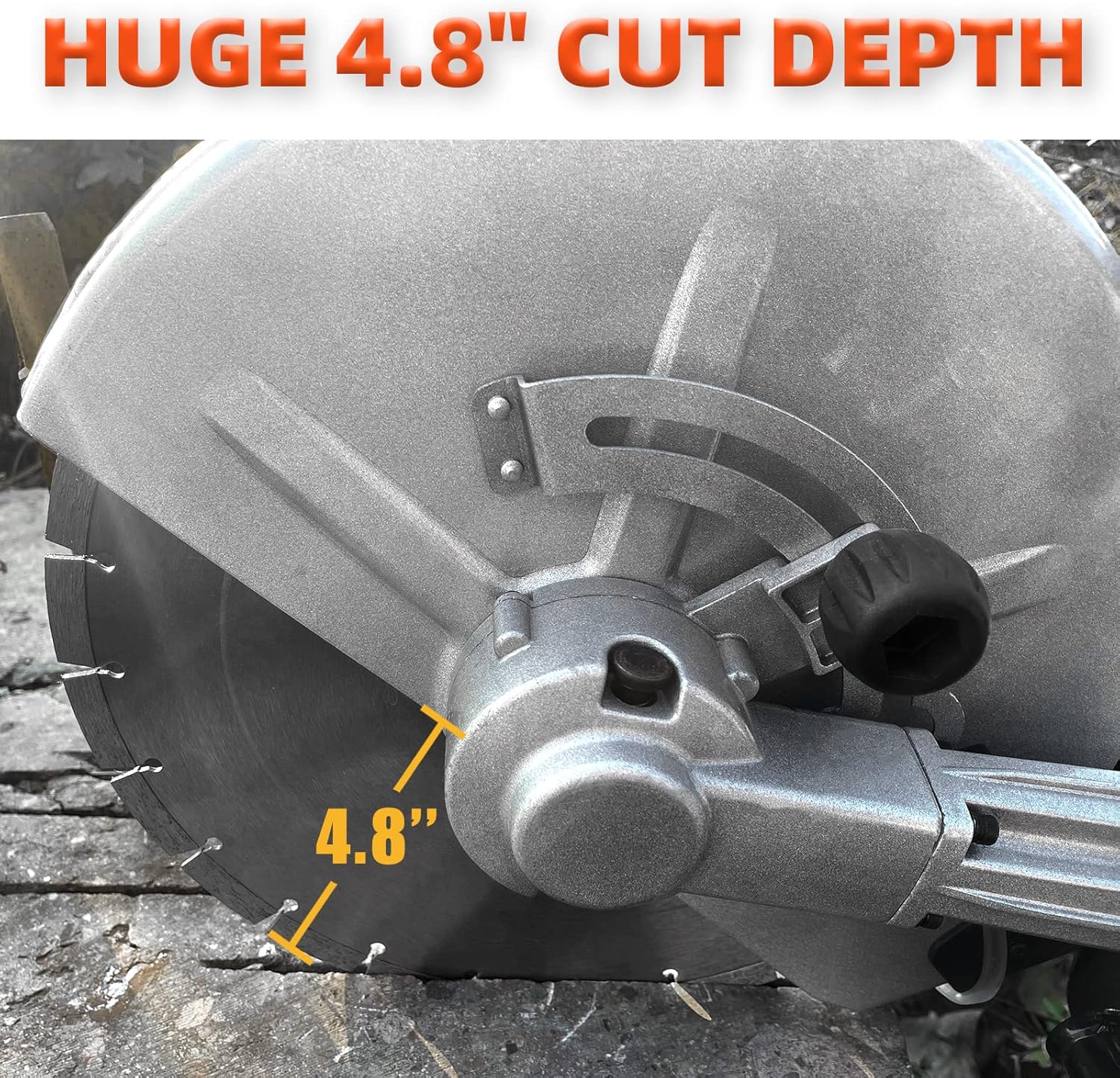 JACKCHEN 14 Inches Concrete Saw Electric Powered 3000W Cut-Off Saw, 110V 4.8" Cut Depth and Electric Grinder With Diamond Blade