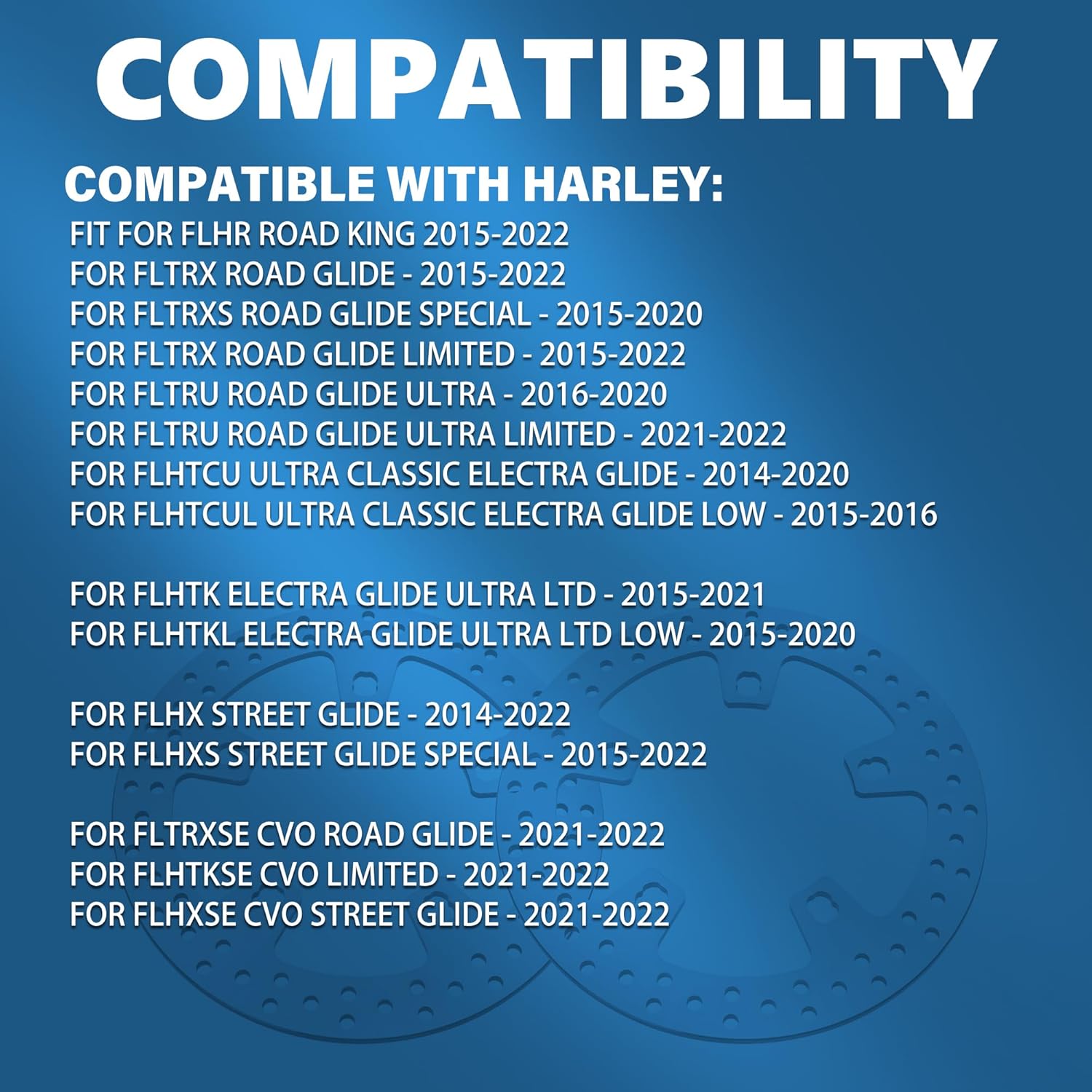 11.8'' Front Brake Rotor Disc 2PCS Compatible with Harley CVO Tri Glide Freewheeler Road King Street Glide 420 Stainless Steel Rotors