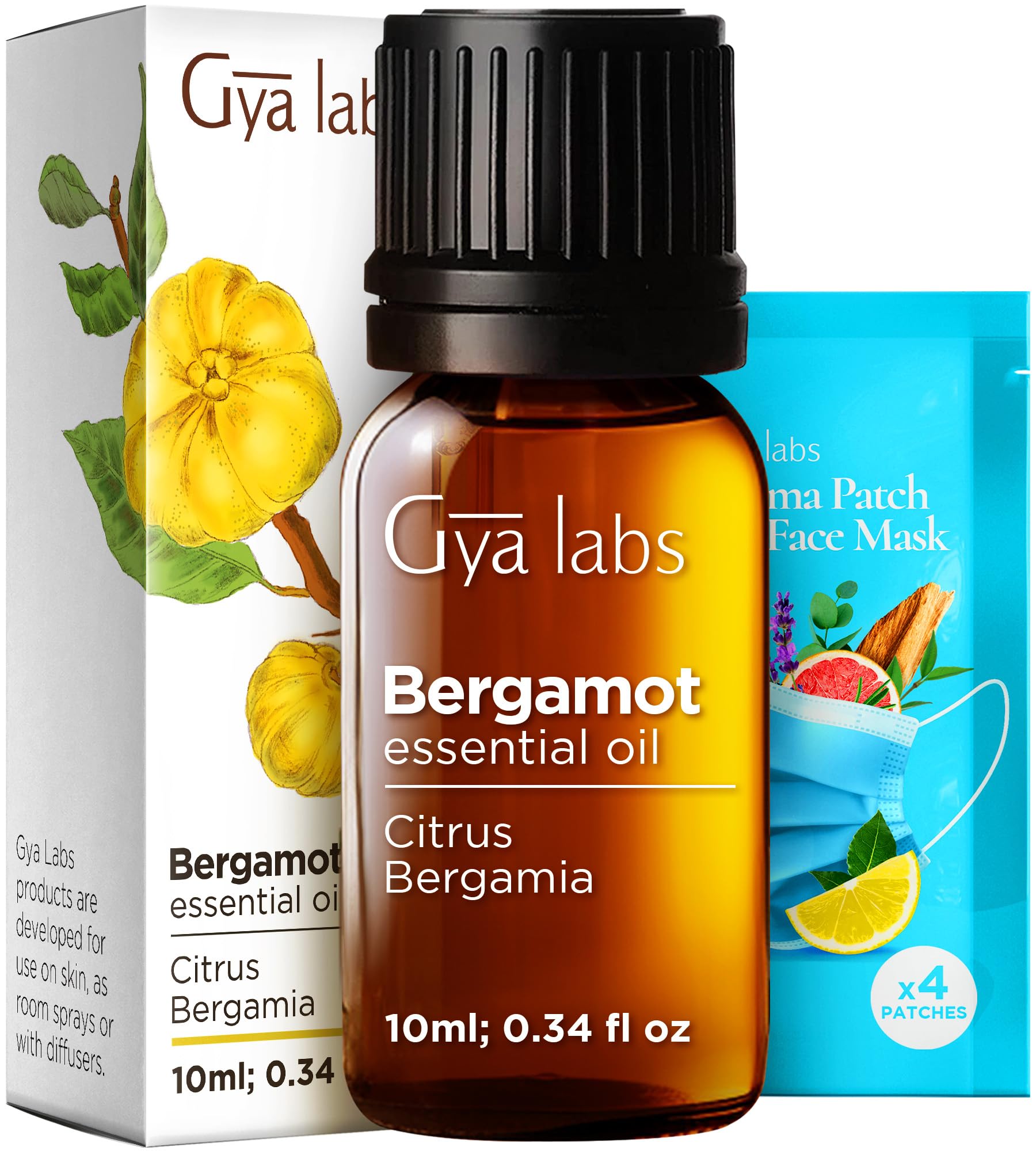 Gya LabsBergamot Essential Oil for Diffuser - Bergamot Essential Oil - Bergamot Oil for Hair, Shampoo, Skin, Aromatherapy & Candle Making - Zesty & Refreshing Scent - 100% Natural (10ml)ClimatePartner certified