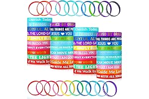 Bible Verse Silicone Bracelets Set of 6 Wristbands for Faith and Motivation