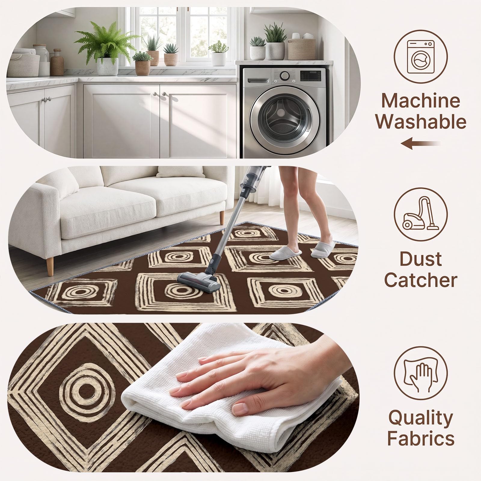 80 x 150 cm, tappeto decorativo in flanella, comfort tradizionale, robusto, geometrico, rombo, rosso scuro, morbido, ipoallergenico, per soggiorno e camera da letto, design moderno, facile da pulire