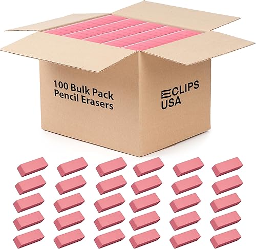 Gomas de borrar, borradores a granel, borradores para la escuela (paquete de 100), borradores rosas, borradores de lápiz, borradores para niños,