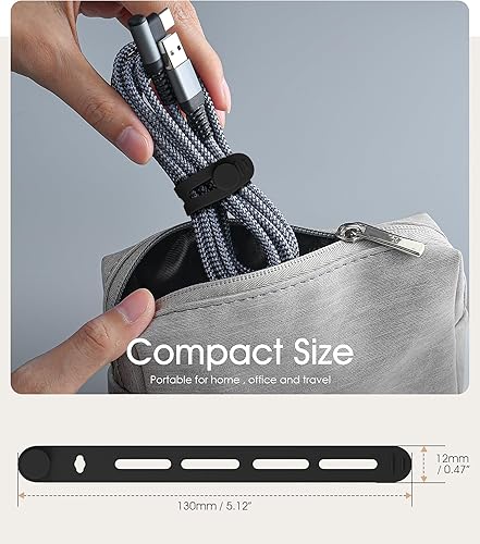 Vista 8 de Nearockle - 40 bridas reutilizables para cables, organizador de cables de silicona ajustable, pequeñas bridas para cables de carga, cables