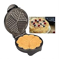 Vista 15 de Mini Maker Waffle Maker - Plancha para waffles antiadherente de 5 pulgadas para waffles rellenos con control de dorado ajustable, corazón, rosa