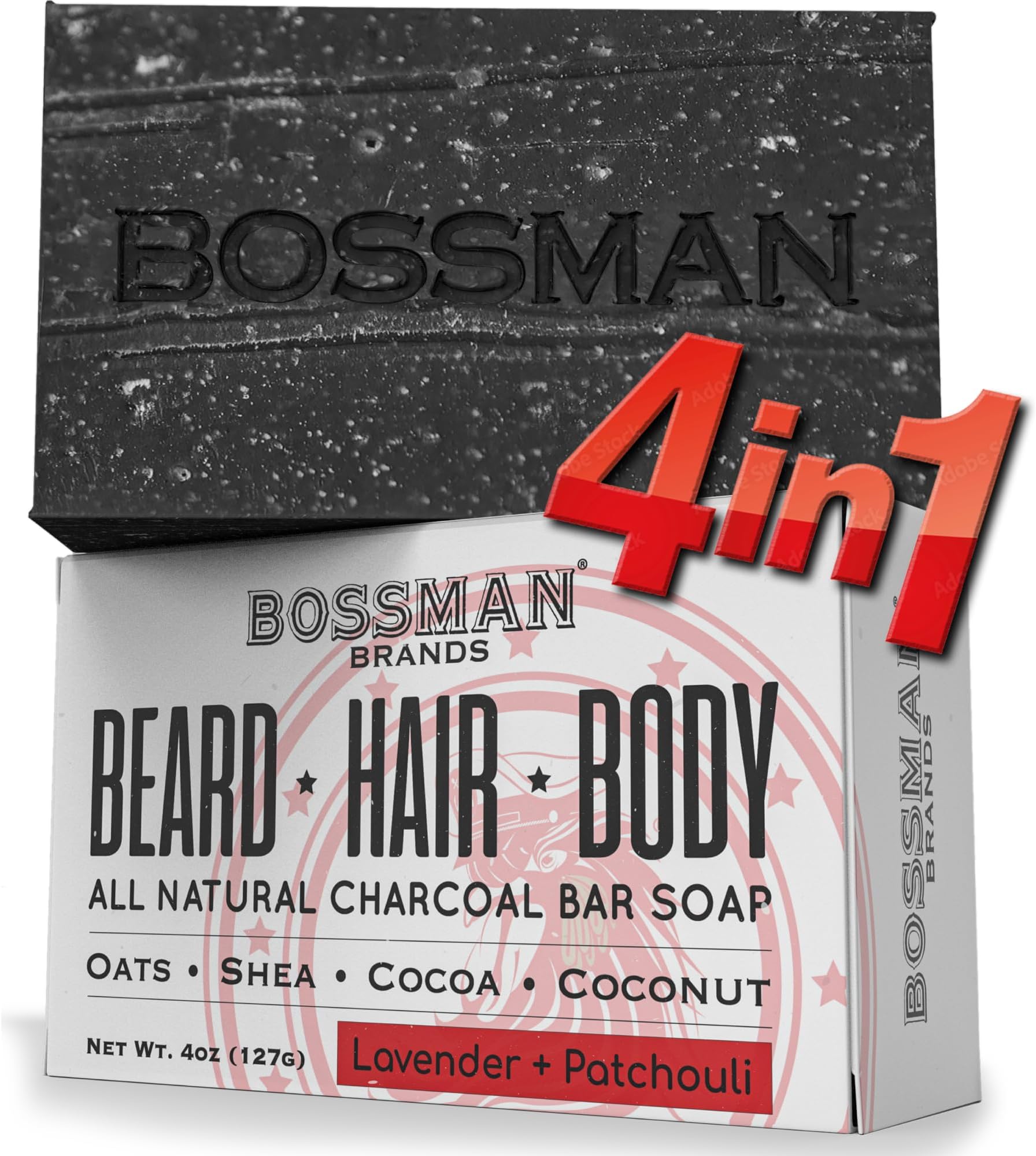 Bossman Brands Shampoo Beard Hair & Body Bar Soap