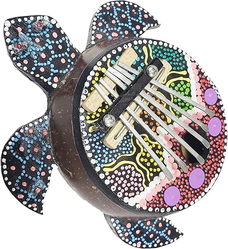 Miniatura 2 de Turtle Kalimba - Cuerpo de cáscara de coco amplifica el sonido, púas de acero, sonido resonante, increíbles notas musicales claras, tonos relajantes