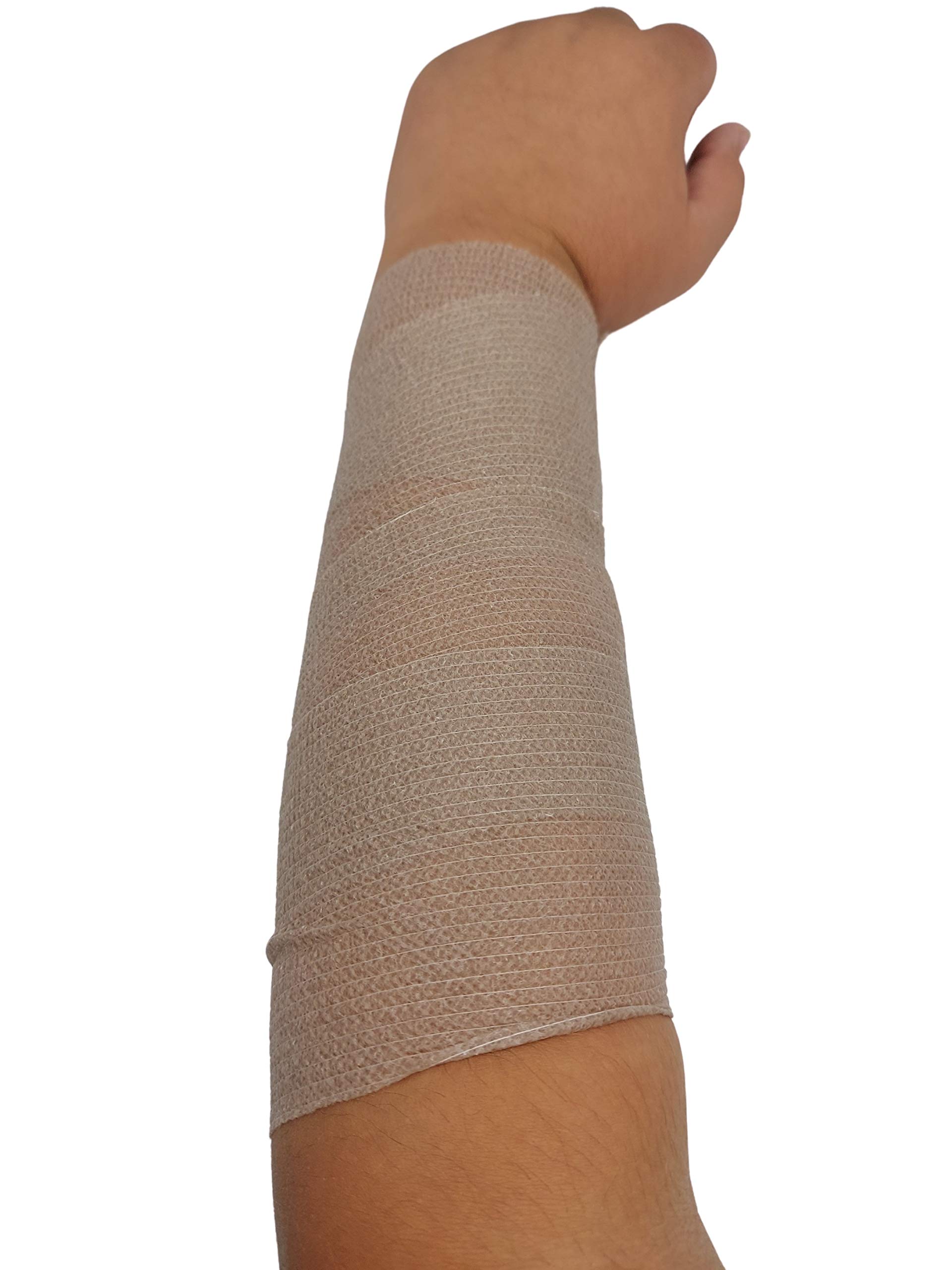 PintoMed Bendaggio Coesivo 10 x Beige 10 rotoli 5 cm x 4,5 m autoadesiva flessibile bende primo soccorso Confezione da 10