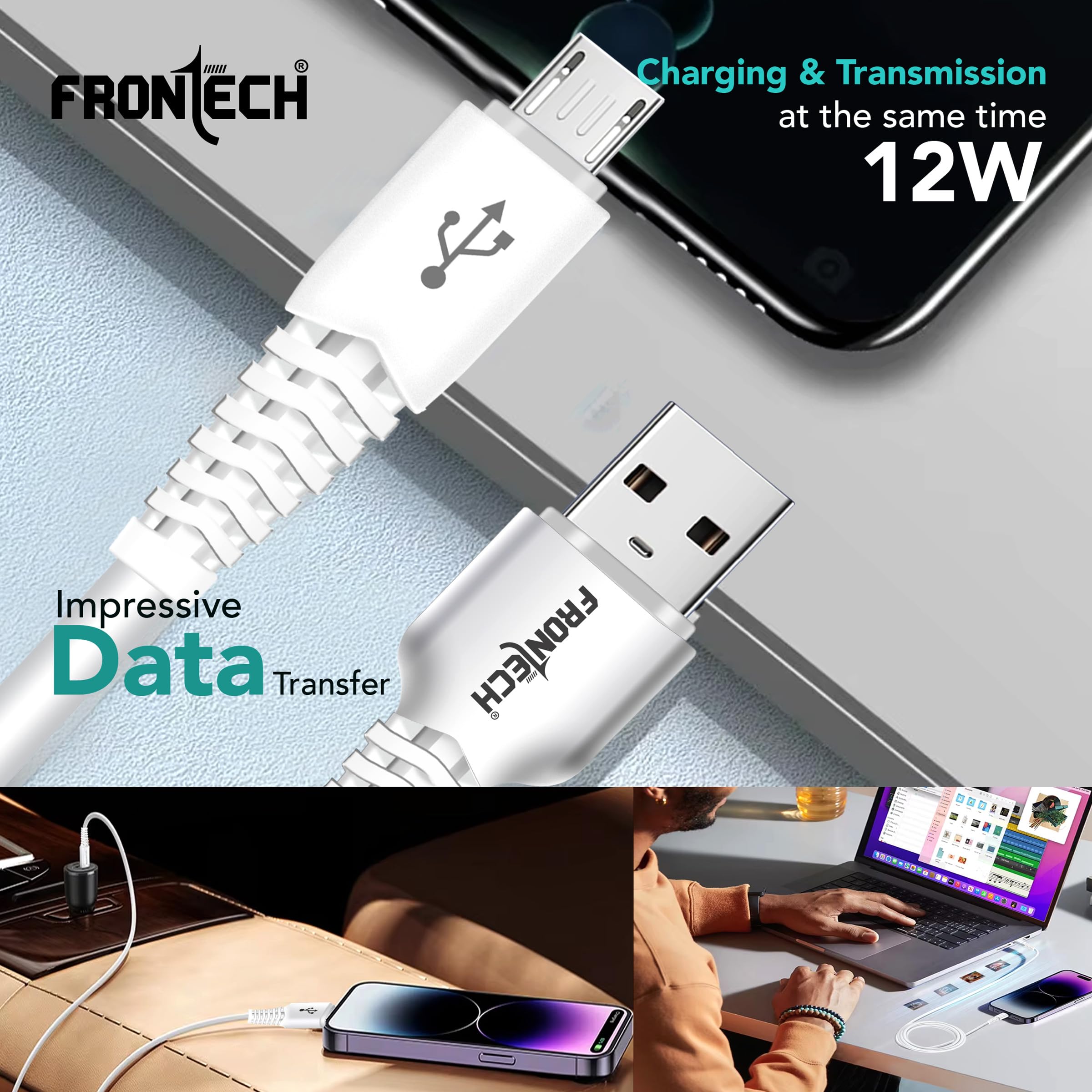 FRONTECH Fast Charging USB Cable - Micro USB V8 -4 FRONTECH Fast Charging USB Cable - Micro USB V8 -4